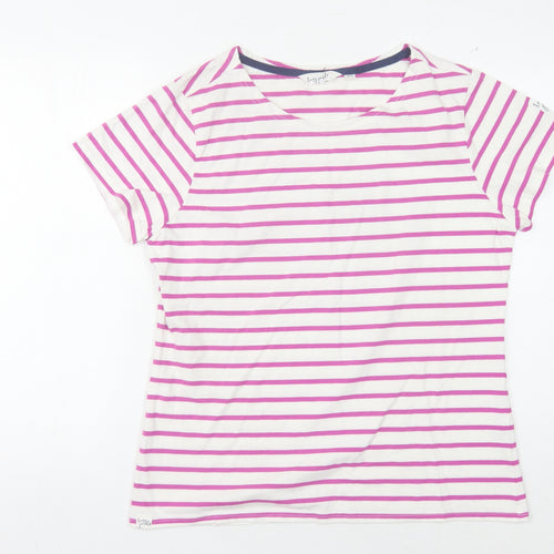 Lazy Jacks Women's Multicoloured Striped T-Shirt Size 16