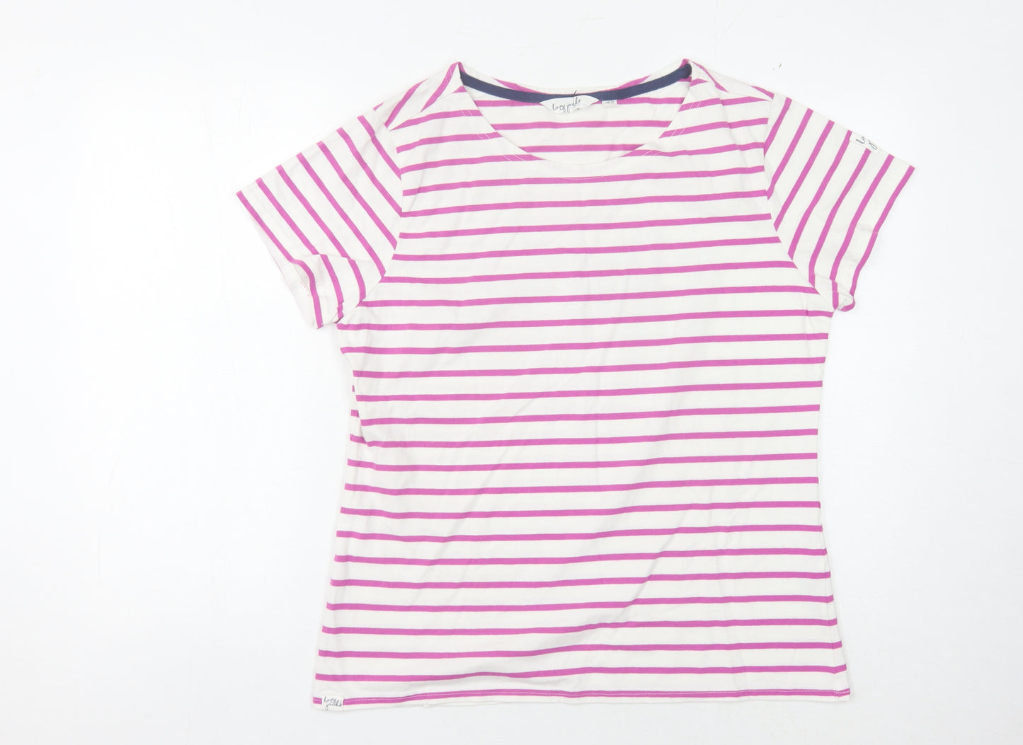 Lazy Jacks Women's Multicoloured Striped T-Shirt Size 16