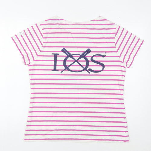 Lazy Jacks Women's Multicoloured Striped T-Shirt Size 16