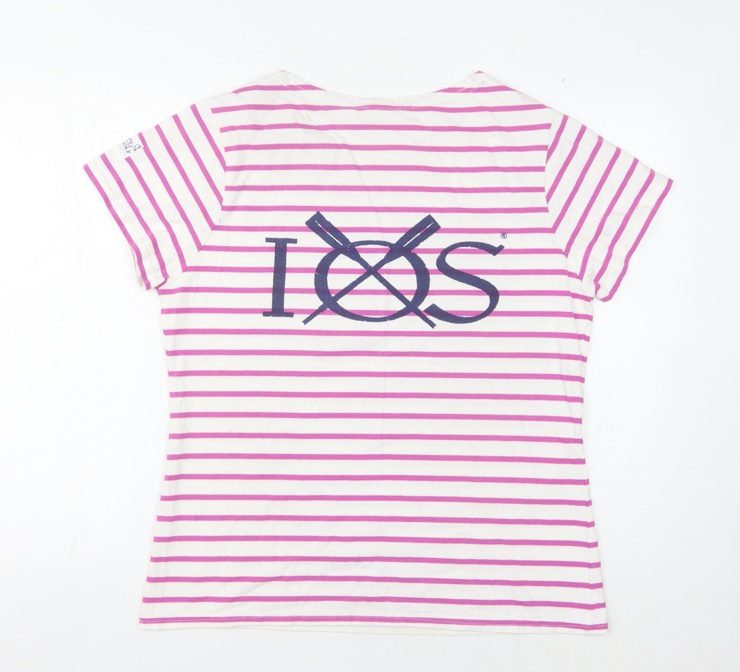 Lazy Jacks Women's Multicoloured Striped T-Shirt Size 16
