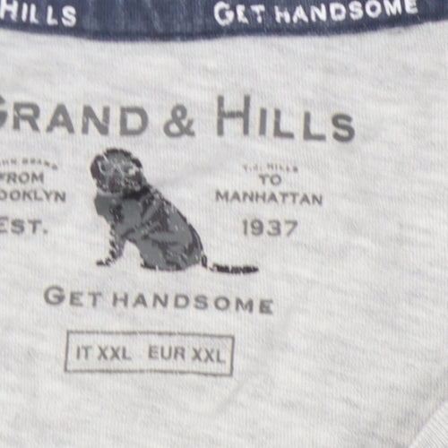 Grand & Hills Men's Grey XXL Graphic T-Shirt, City Print