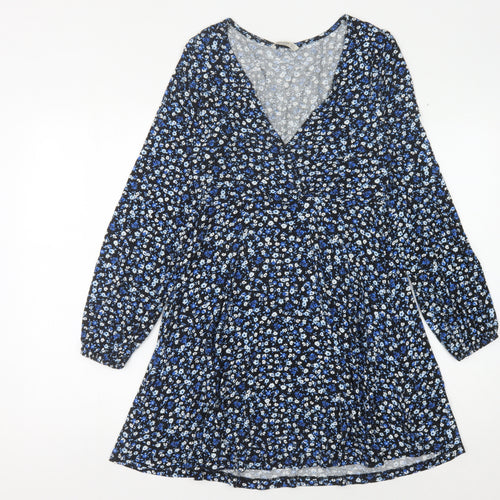 Stradivarius Women's Blue Floral Dress Size 12