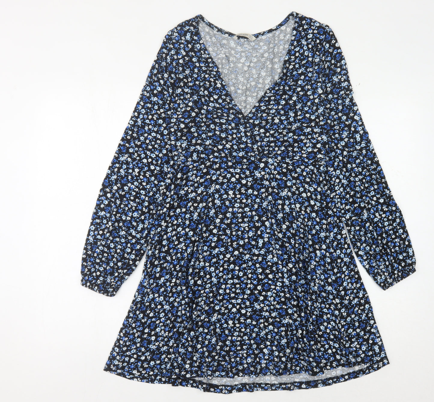 Stradivarius Women's Blue Floral Dress Size 12