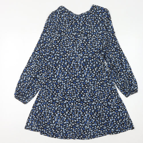 Stradivarius Women's Blue Floral Dress Size 12