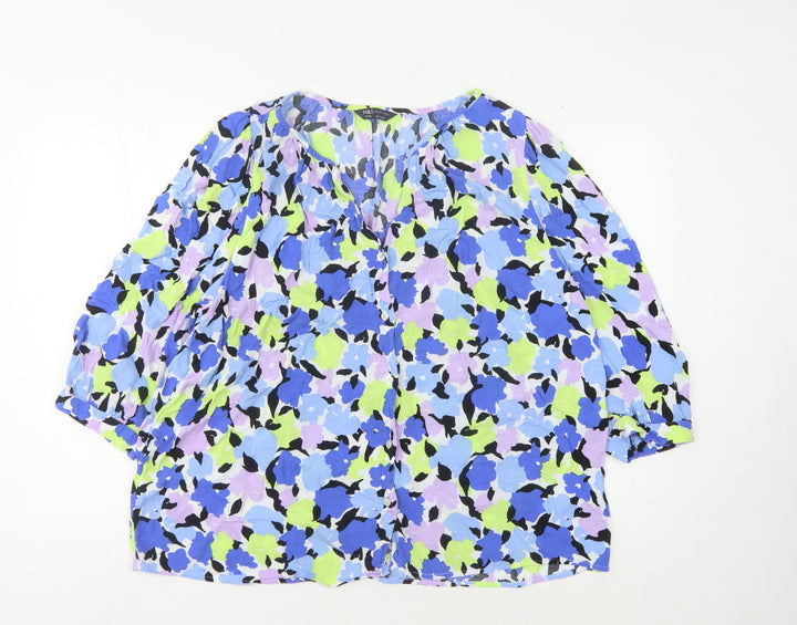 Marks and Spencer Women's Multicoloured 3/4 Sleeve Floral Blouse