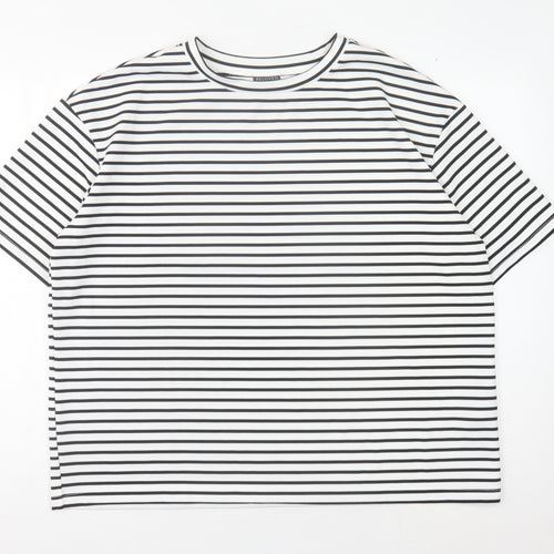 Beloved Women's White Striped XL Basic T-Shirt