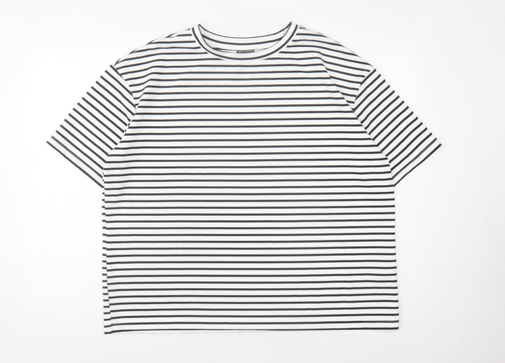 Beloved Women's White Striped XL Basic T-Shirt
