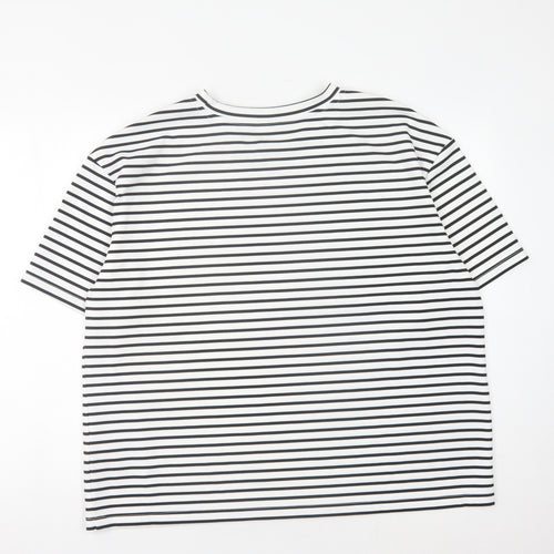 Beloved Women's White Striped XL Basic T-Shirt