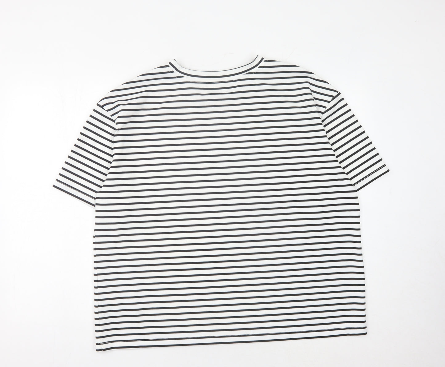 Beloved Women's White Striped XL Basic T-Shirt