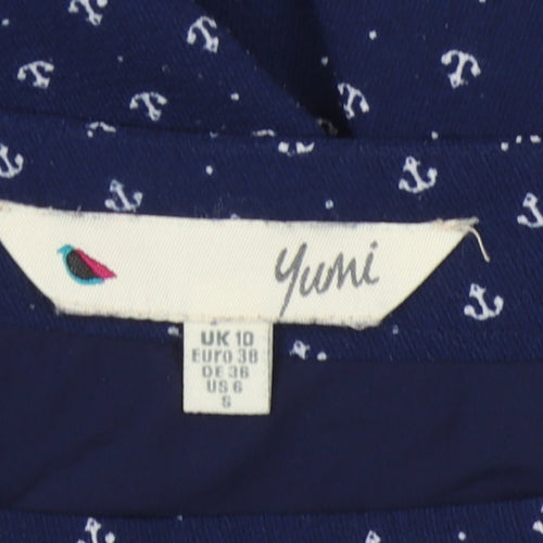 Yumi Women's Blue A-Line Skirt, Size 10, Mid-Rise