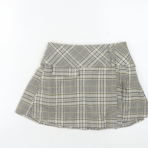 Zara Girls Check Pleated Skirt, Multicoloured, Size 11-12