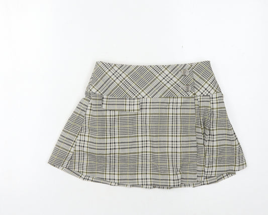 Zara Girls Check Pleated Skirt, Multicoloured, Size 11-12