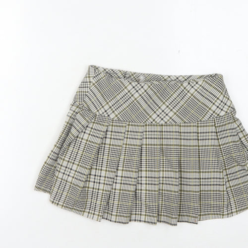 Zara Girls Check Pleated Skirt, Multicoloured, Size 11-12