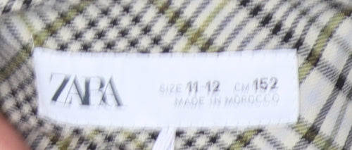 Zara Girls Check Pleated Skirt, Multicoloured, Size 11-12