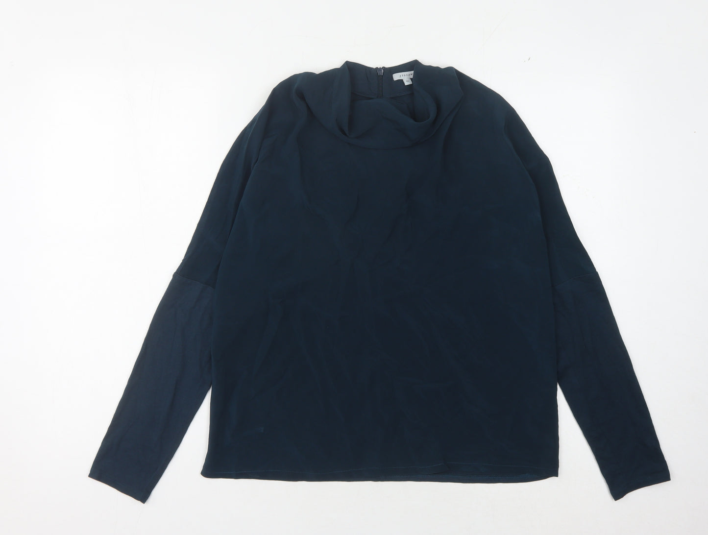Jigsaw Women's Blue Silk Blouse, XS, Long Sleeve, Casual
