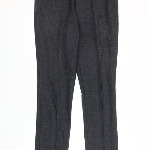 Next Men's Grey Check Dress Pants 34 Waist