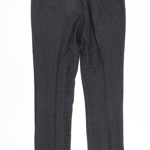 Next Men's Grey Check Dress Pants 34 Waist