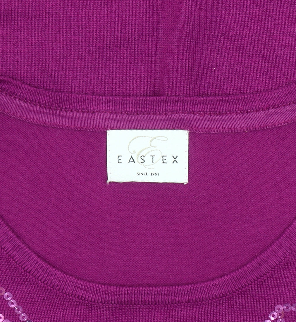 Eastex Women's Purple Sequin Floral Pullover Jumper, Size 12