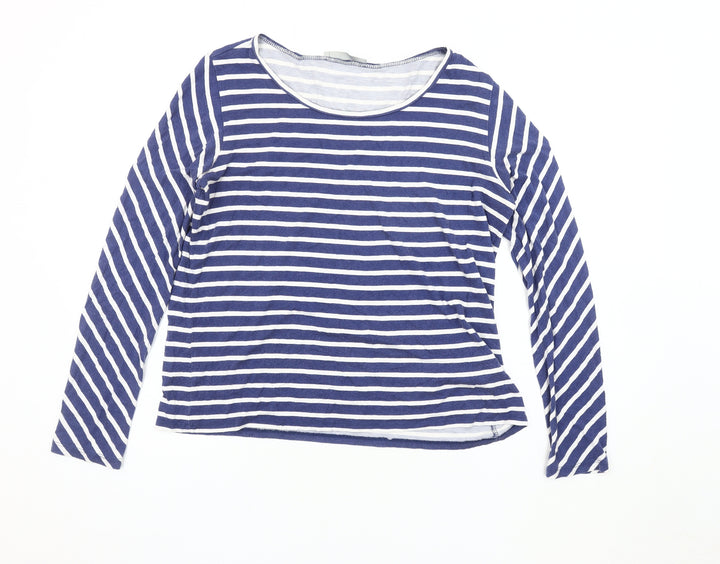 Betty & Co Women's Blue Striped T-Shirt, Size 10