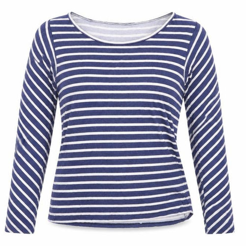 Betty & Co Women's Blue Striped T-Shirt, Size 10