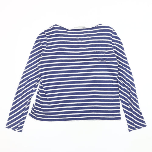 Betty & Co Women's Blue Striped T-Shirt, Size 10