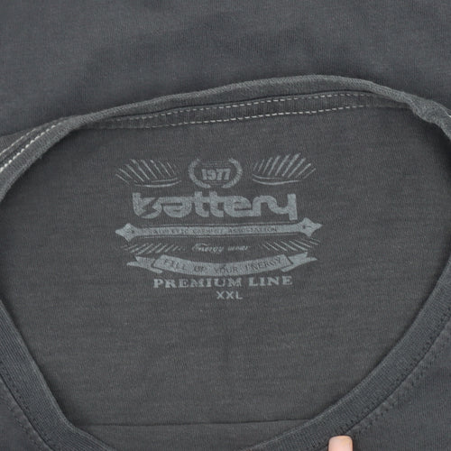 Battery Men's Grey Long Sleeve T-Shirt 2XL