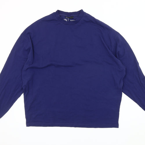 ASOS Men's Blue NFL T-Shirt, Small, Long Sleeve