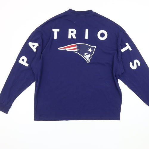 ASOS Men's Blue NFL T-Shirt, Small, Long Sleeve