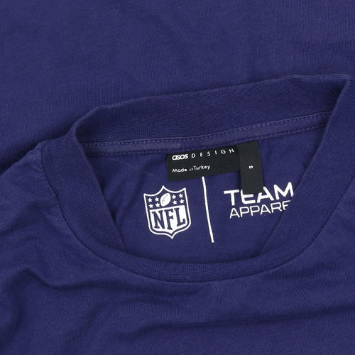 ASOS Men's Blue NFL T-Shirt, Small, Long Sleeve