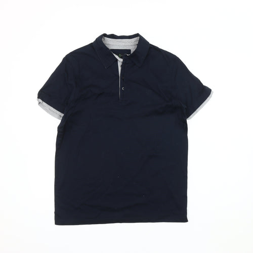 Jasper Conran Men's Blue Polo Shirt Medium