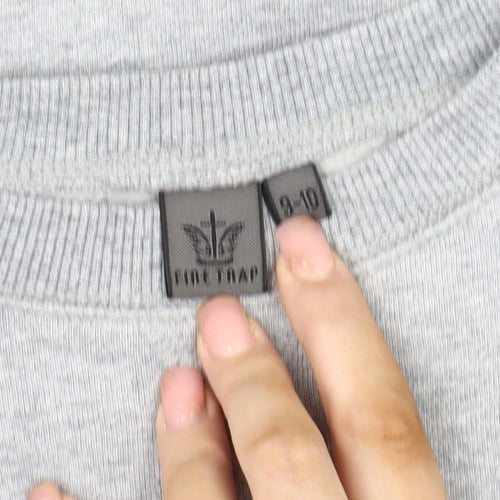 Firetrap Boys Grey Logo Sweatshirt 9-10 Years Pullover Crew