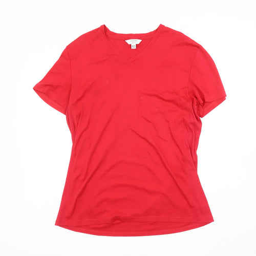 Calvin Klein Men's Red V-Neck T-Shirt XL
