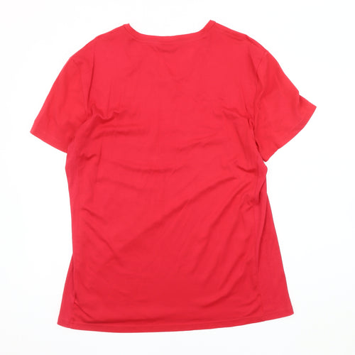 Calvin Klein Men's Red V-Neck T-Shirt XL
