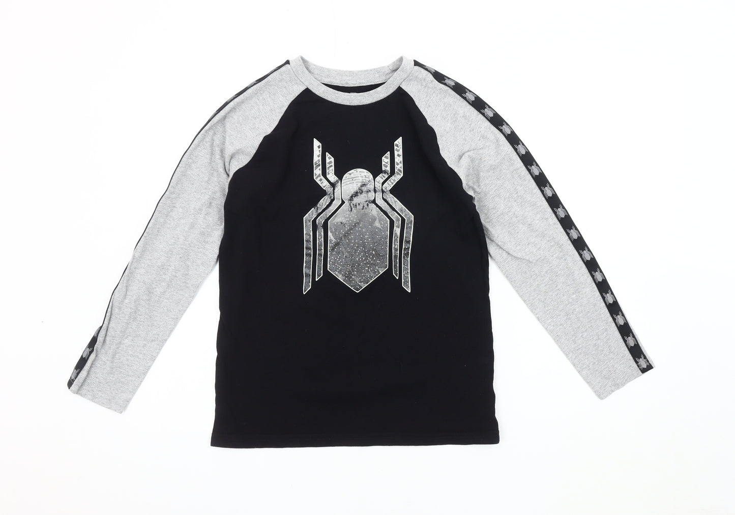 Marvel Spider-Man Boys Long Sleeve T-Shirt, Black/Grey, Size L 10-11 Years
