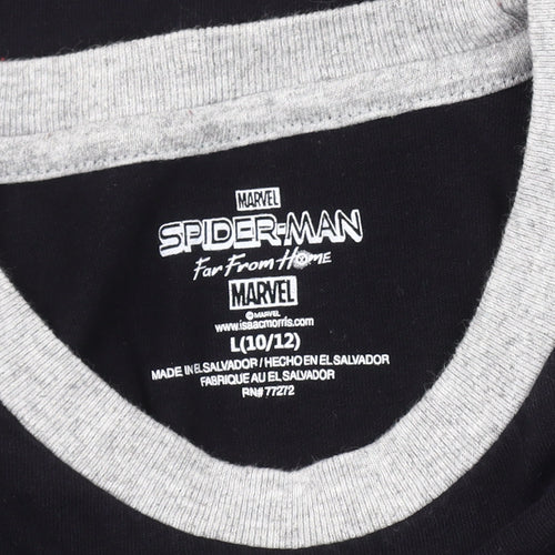 Marvel Spider-Man Boys Long Sleeve T-Shirt, Black/Grey, Size L 10-11 Years