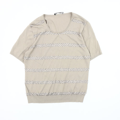Jacques Vert Women's Beige Scoop Neck Pullover Jumper M