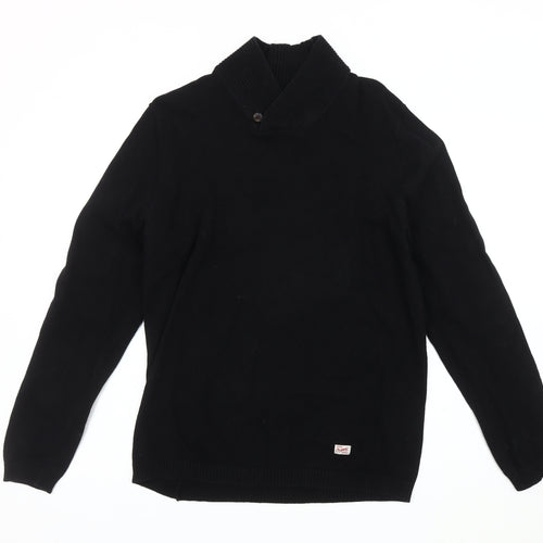Jack & Jones Men's Black Pullover Jumper, M, High Neck