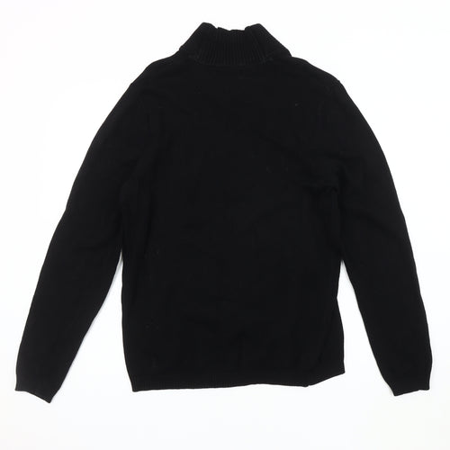 Jack & Jones Men's Black Pullover Jumper, M, High Neck