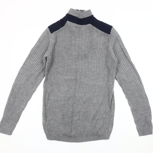 Jack & Jones Grey Men's Henley Jumper S