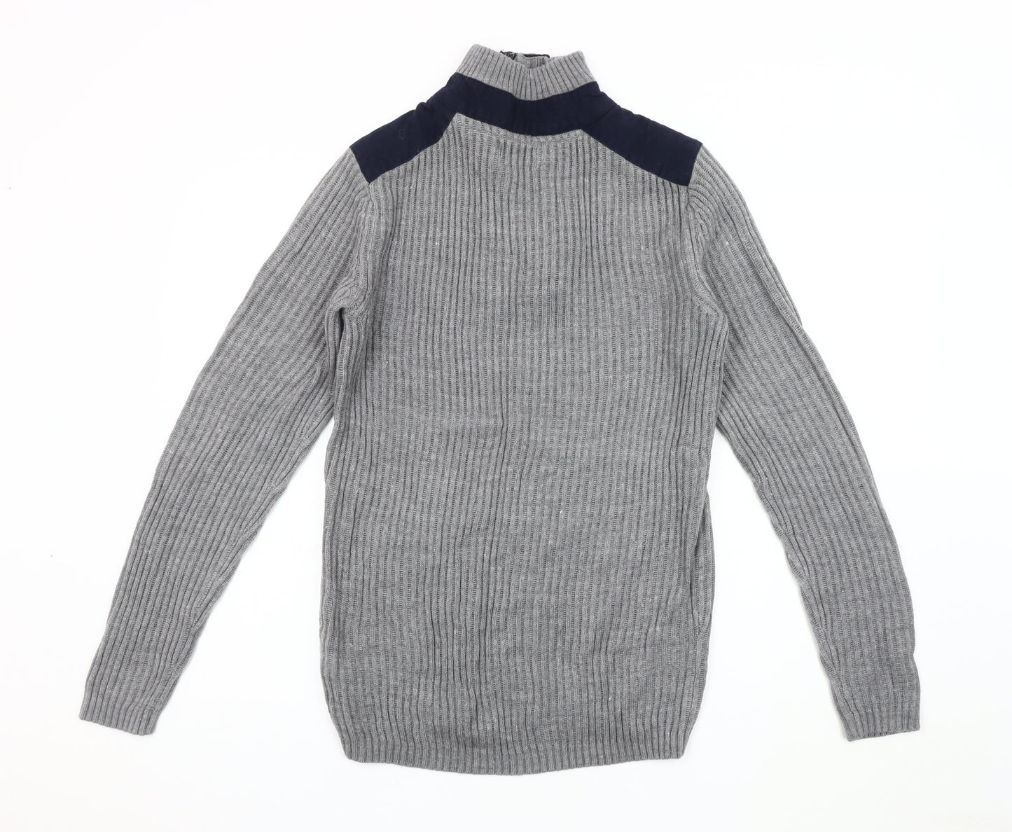 Jack & Jones Grey Men's Henley Jumper S