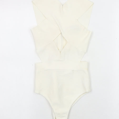MYBandageDRESS Women's Ivory Bodysuit, Size S, Party/Cocktail