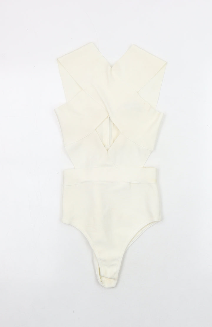 MYBandageDRESS Women's Ivory Bodysuit, Size S, Party/Cocktail