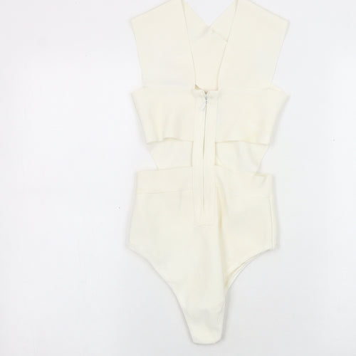 MYBandageDRESS Women's Ivory Bodysuit, Size S, Party/Cocktail