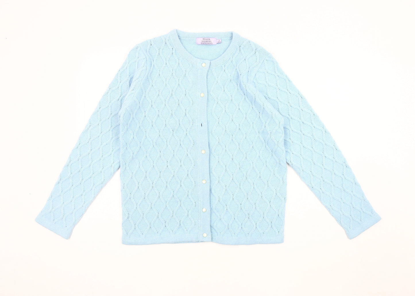Honor Millburn Women's Blue Cable-Knit Cardigan, Size S