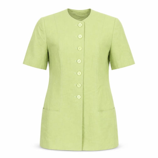 Front view of Alexon Women's Green Suit Jacket, size 8, Short Sleeve Workwear