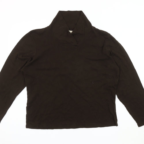 Cotton Traders Women's Brown Cowl Neck Top Size 18