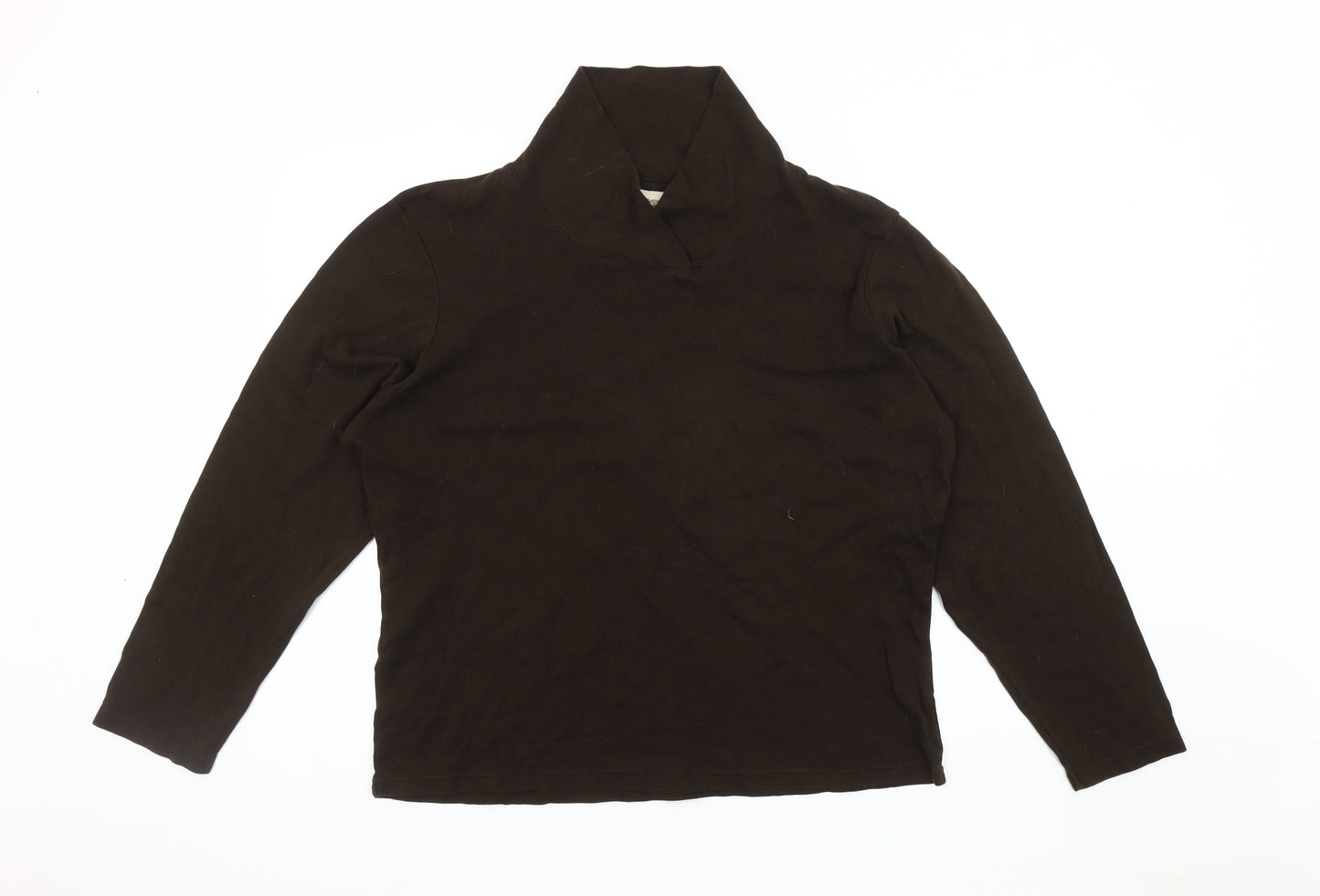 Cotton Traders Women's Brown Cowl Neck Top Size 18