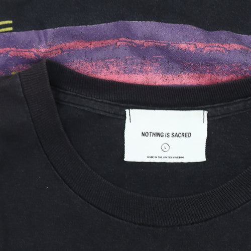 Nothing is Sacred Men's Black Graphic T-Shirt, Size L