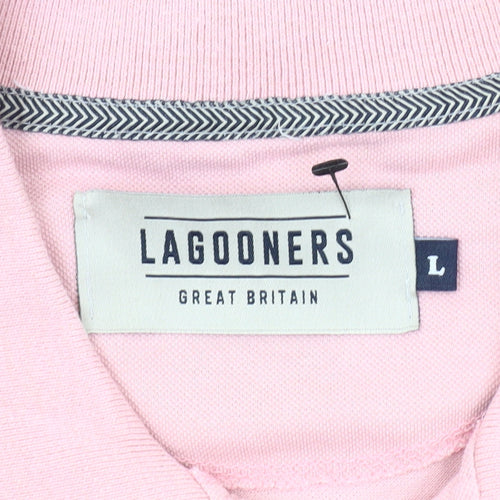 Lagooners Men's Pink Polo Shirt Large Cotton