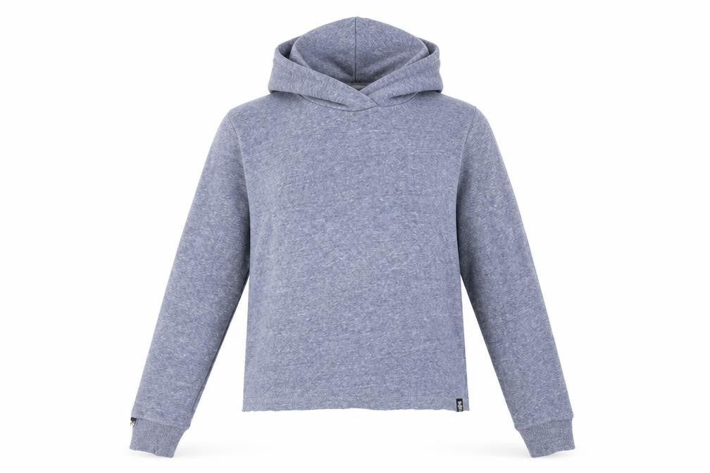 Front view of Superdry Women's Blue Pullover Hoodie, size S